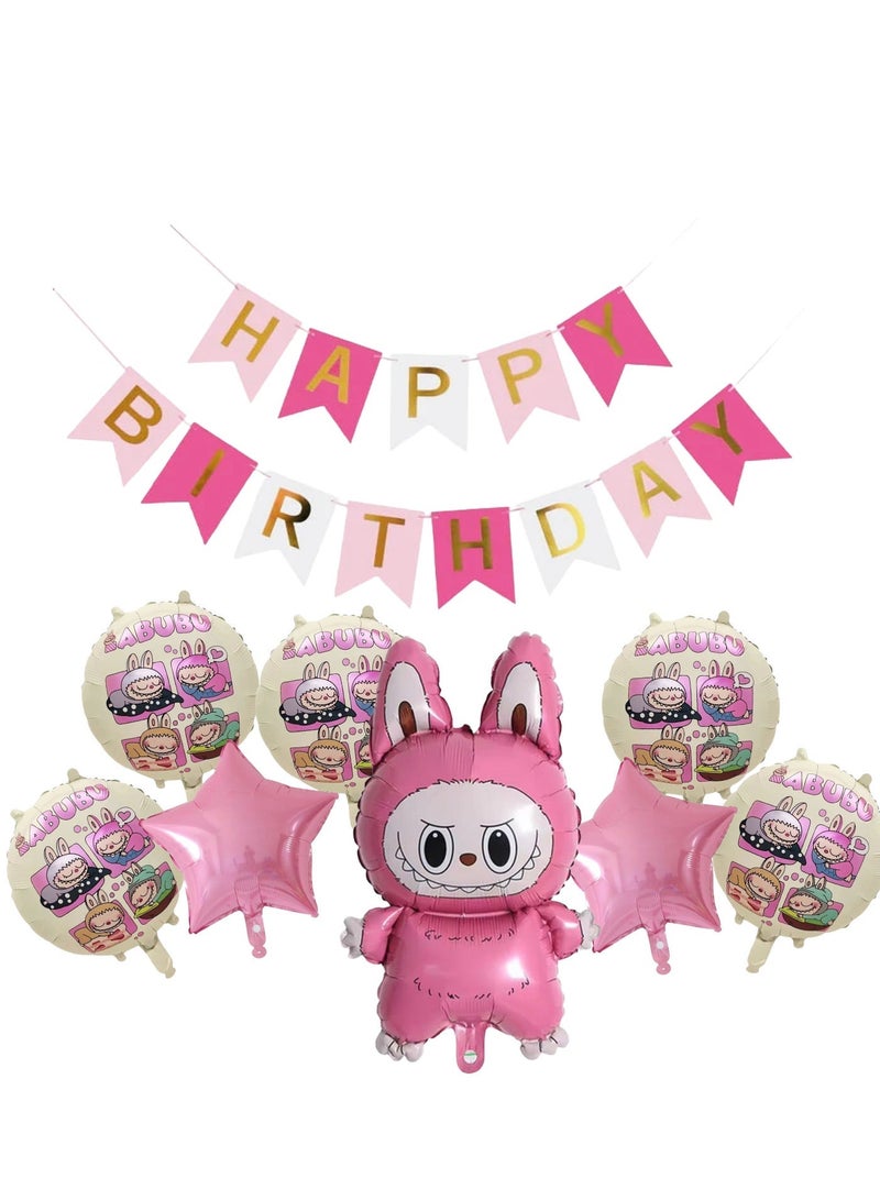 Boxwoods Birthday Decorations Balloons And Banner The Monster Theme Party Decoration For La Bubu Lovers - Image 1